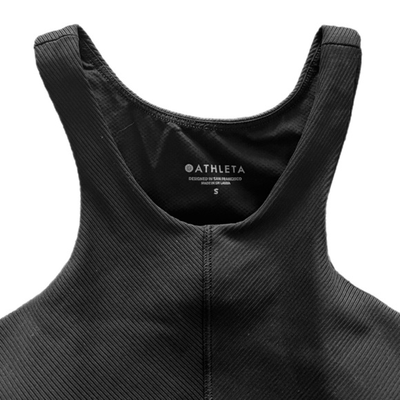 NWOT Athleta Ribbed Intensity Support Top with Built in Bra in Black Size Small - Picture 5 of 6